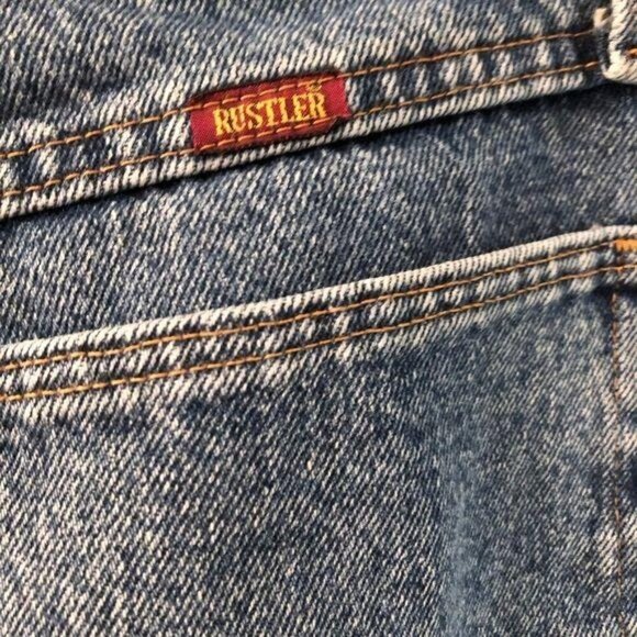 Rustler Jeans Size 33x30 Womens Vintage Denim Blue Pure Cotton Button Mexico - Picture 4 of 12